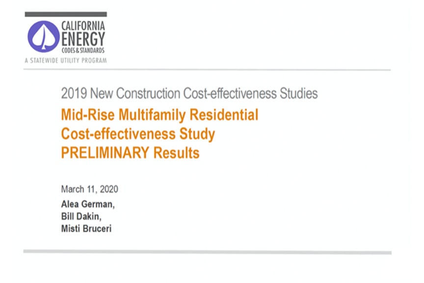 New Construction Cost Effectiveness Studies